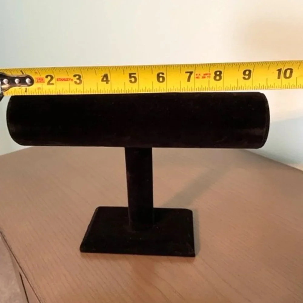 Black Felt-Covered Jewelry Stand for Bracelets